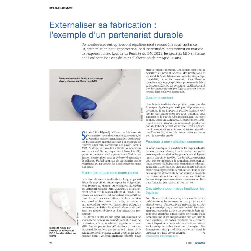 Externaliser sa fabrication : l'exemple d'un partenariat durable